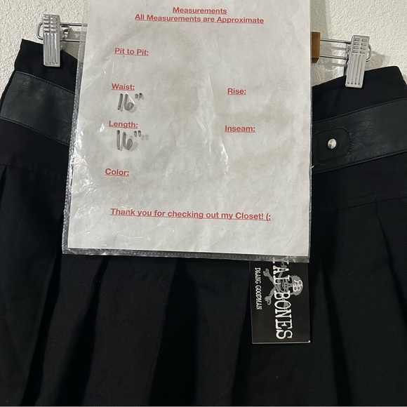 Royal Bones Dang Goodman Pleated Chain Skirt Black Size L Goth Punk Grunge - Picture 5 of 5